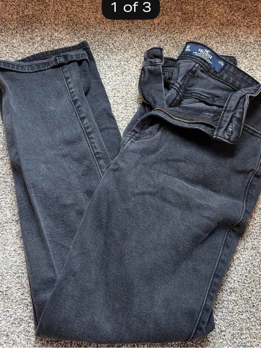 Hollister Men's Charcoal Slim Straight Jeans